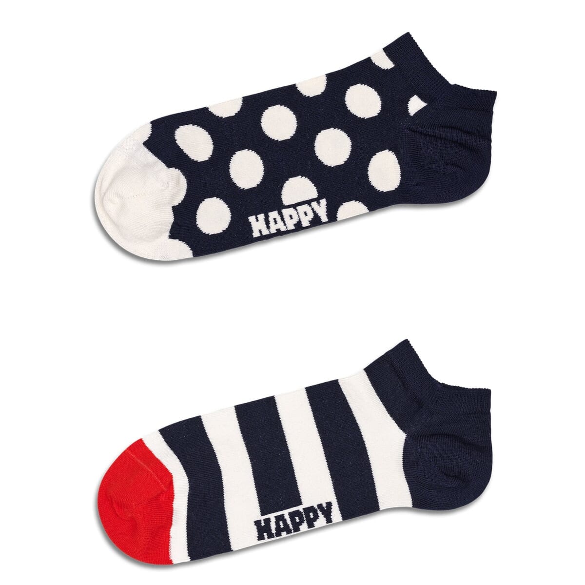 2-Pack Big Dot Stripe Low Cut Ankle Socks for Women and Men