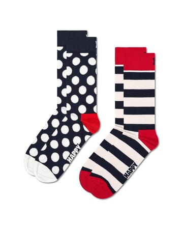 2-pack Classic Big Dot Stripe Design Crew Length Socks For Women And Men