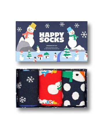 3-pack Snowman Crew Length Socks Gift Set For Women And Men