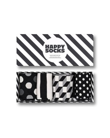 4-pack Classic Black And White Crew Length Socks Gift Set For Women And Men