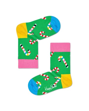 Candy Cane Crew Length Socks For Kids