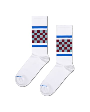 Checked Stripe Sneaker Crew Length Socks For Women And Men