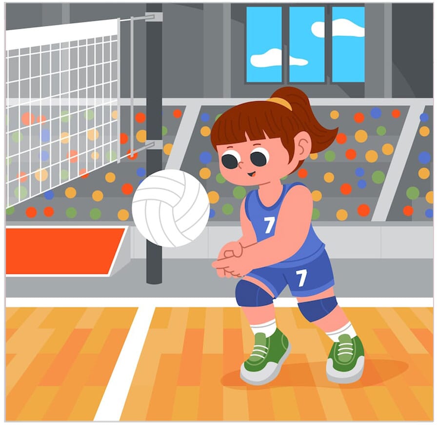 Girl with Volley Ball