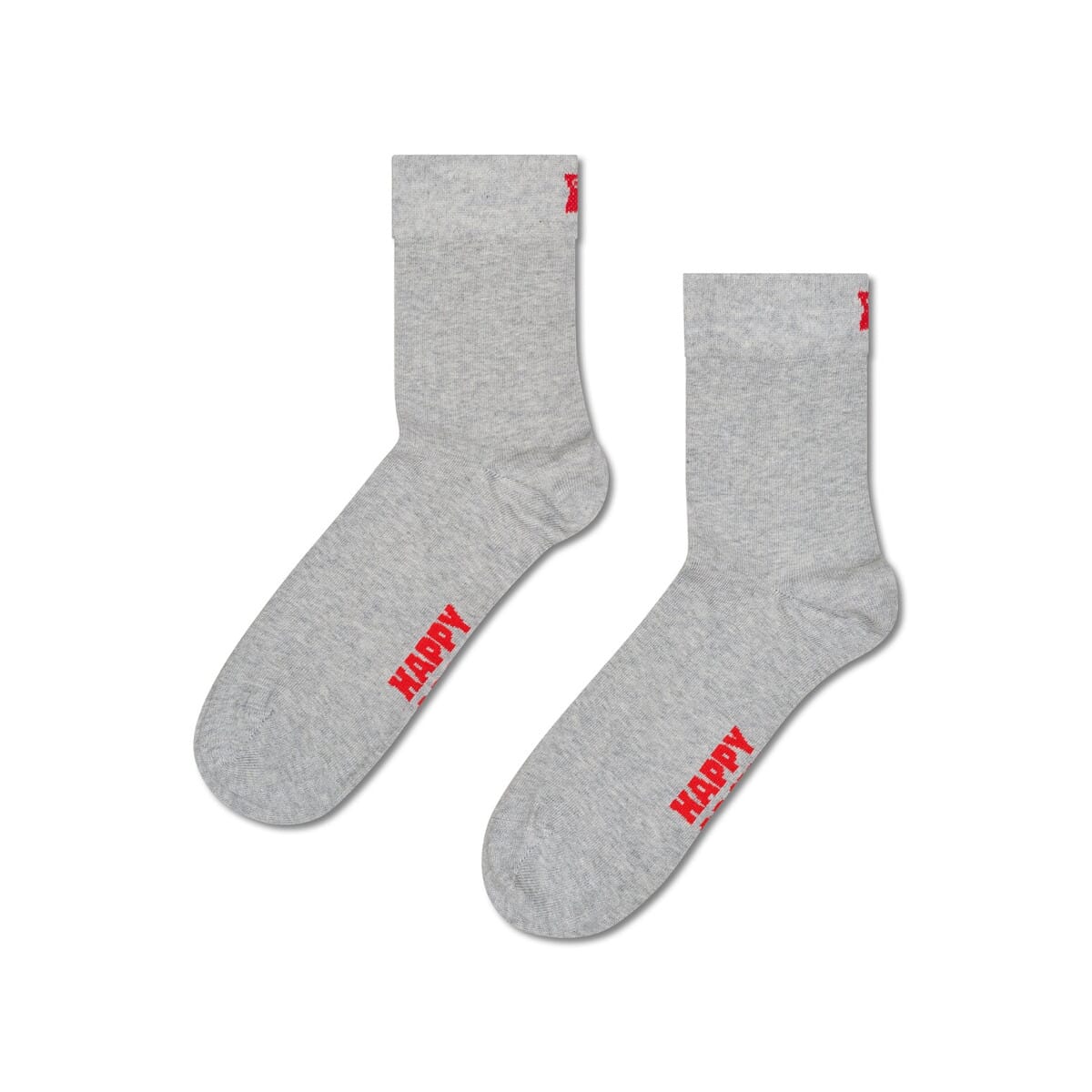 Grey Solid Color Crew Length Socks for Women and Men