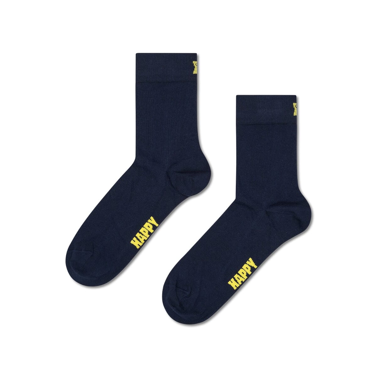 Navy Blue Solid Color Crew Length Socks for Women and Men
