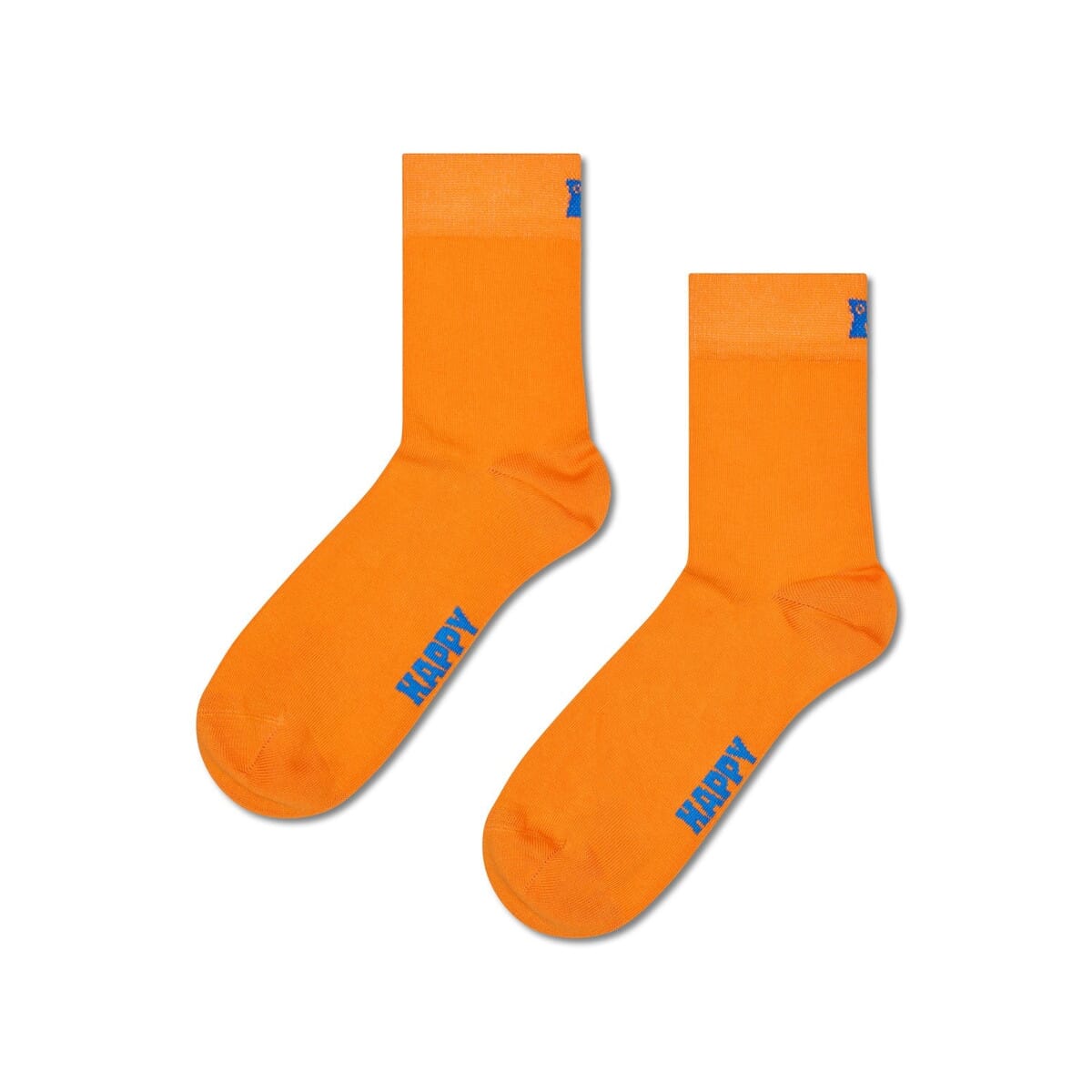 Orange Solid Color Crew Length Socks for Women and Men