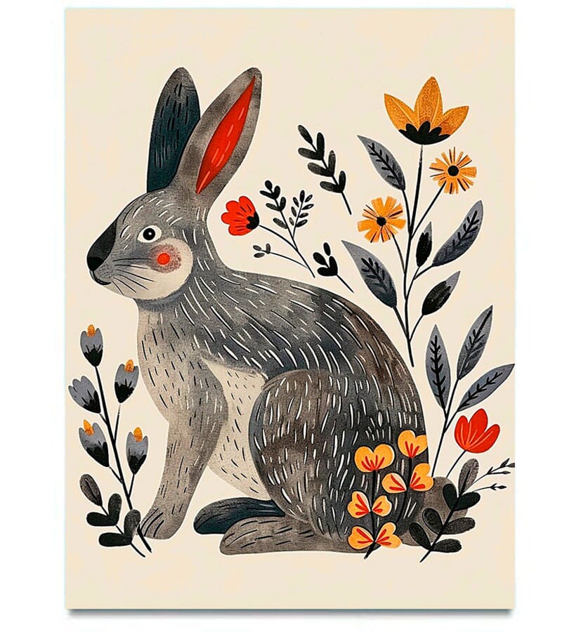 Rabbit with Flower