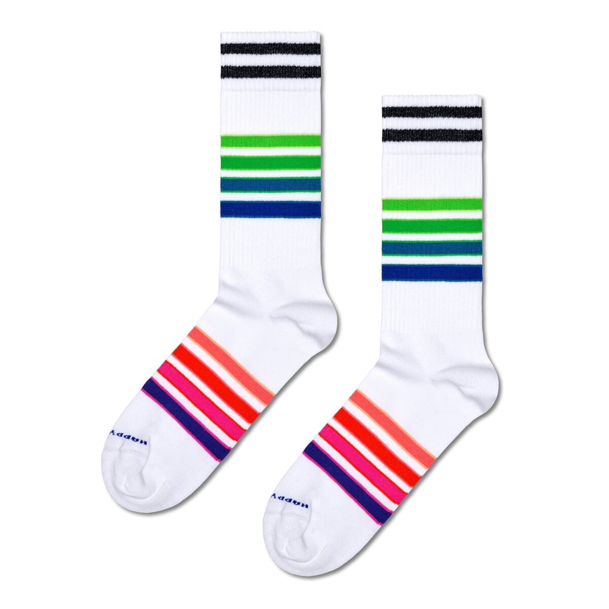 Street Stripe Sneaker Crew Length Socks for Women and Men