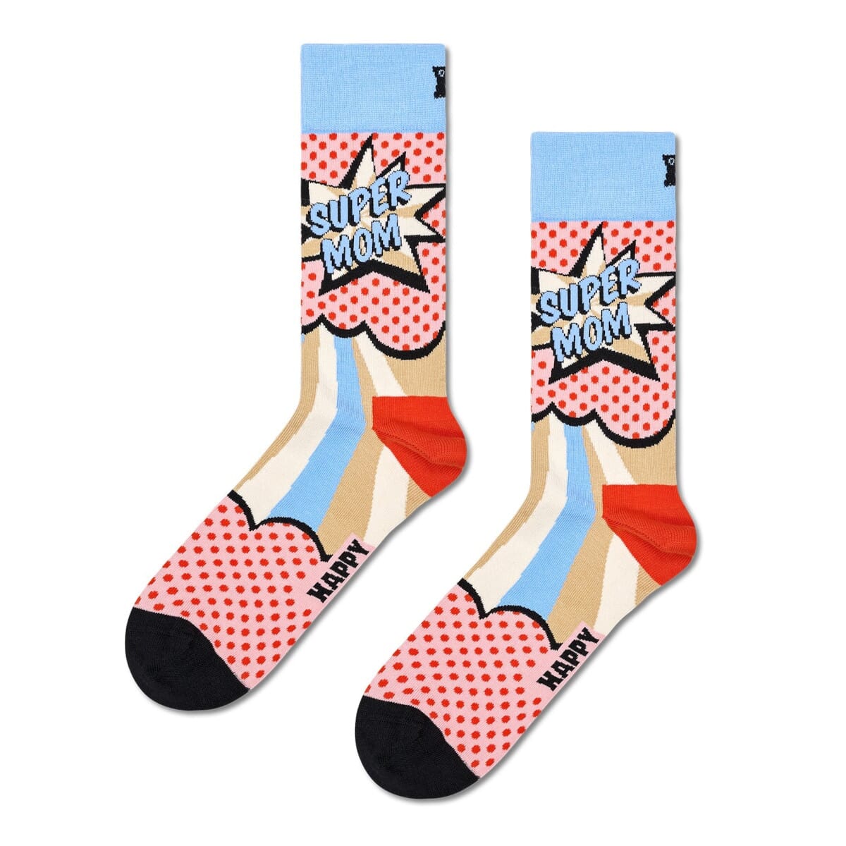  Super Mom Printed Crew Length Socks for Women and Men