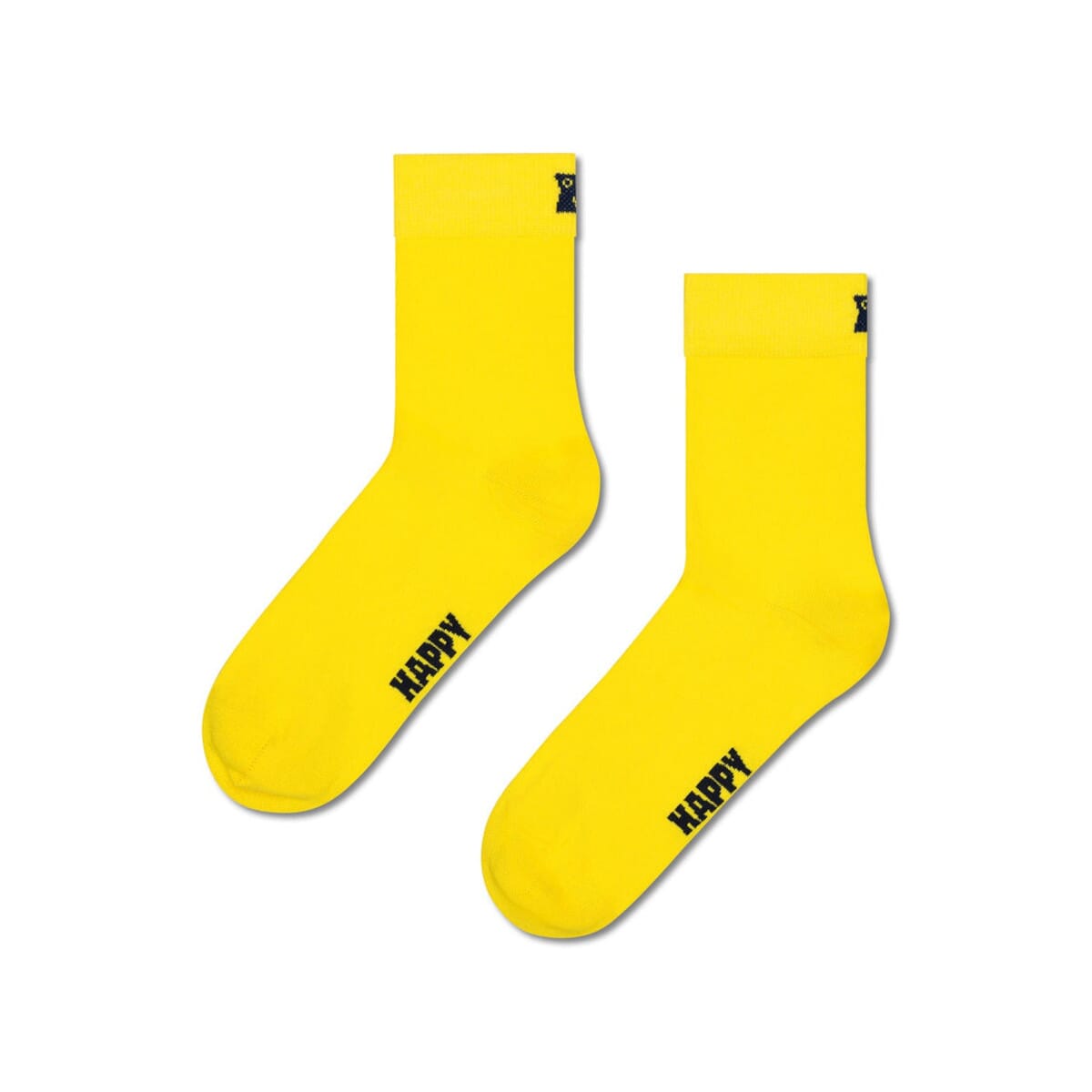 Yellow Solid Color Ankle Length Socks For Women And Men